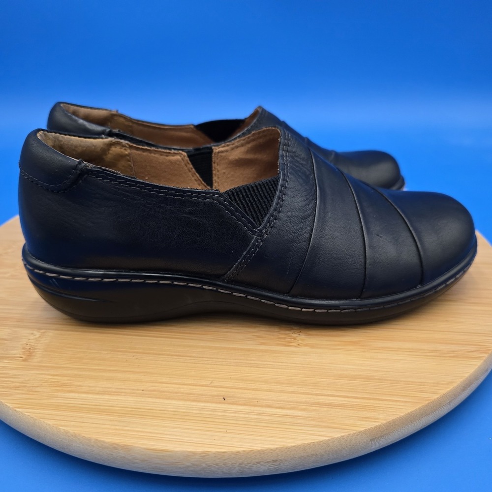 Montana Shoes ARTISAN CRAFTED Leather Slip-on Loafers Women's  6M Black‎ EUC